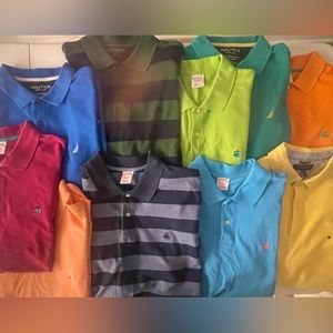 Lot of TEN XL Short Sleeve Polos - Brooks Brothers, Nautica, & Tommy Hilfiger